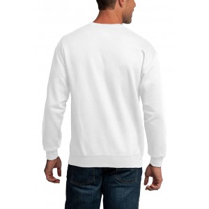 White Crew Neck Spaceship Graphic Men's Pullover Sweatshirt